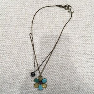 Lucky Brand Colorful Flower Necklace EUC